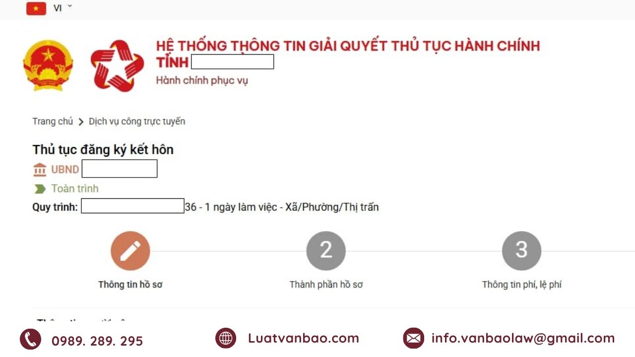 Kê khai thông tin đăng ký kết hôn trên biểu mẫu điện tử.